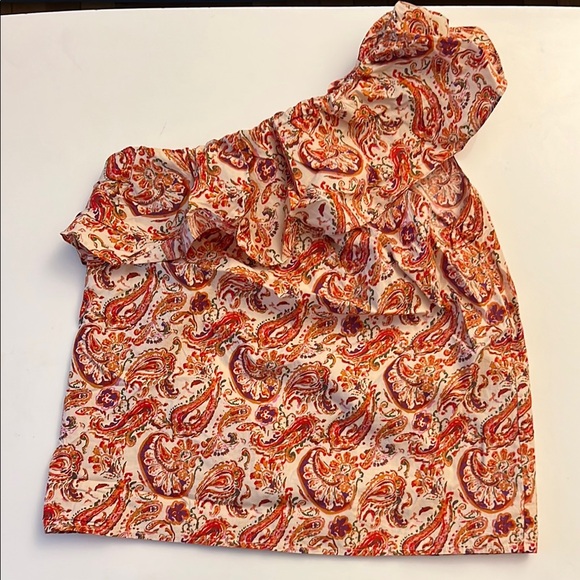 Sezane Tops - Paisley One-Shoulder Top